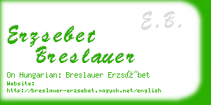 erzsebet breslauer business card